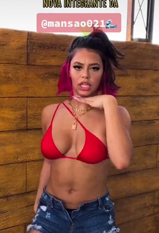 1. Erotic Maria Clara Garcia Shows Cleavage in Red Bikini Top