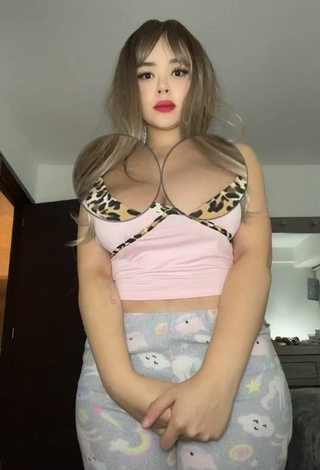 1. Sweetie Danyan Cat Shows Cleavage in Crop Top