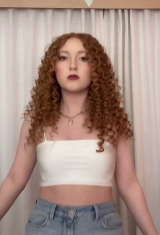 3. Erotic Camdyn Butler in White Crop Top