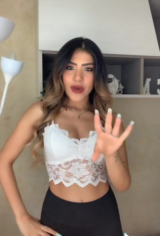 2. Irresistible Cassandra Tejada Shows Cleavage in White Crop Top