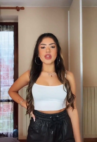 1. Erotic Cassandra Tejada in White Crop Top