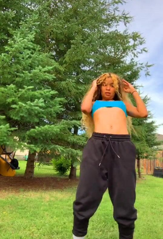 2. Sweet Cassidy J in Cute Turquoise Crop Top