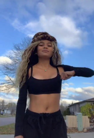 Fine Cassidy J in Sweet Black Crop Top