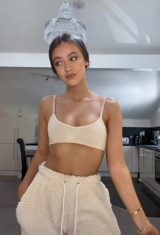 3. Erotic Chloe Rose in Beige Crop Top