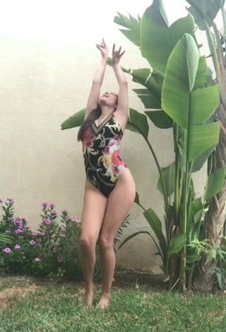 1. Erotic Danielle Haden in Floral Swimsuit