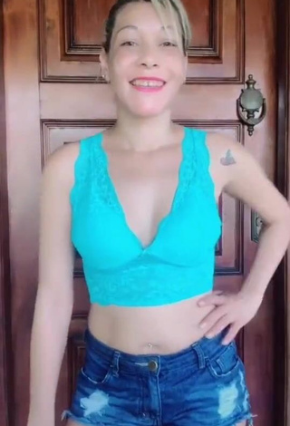 1. Erotic Daylana Espíndola in Blue Crop Top