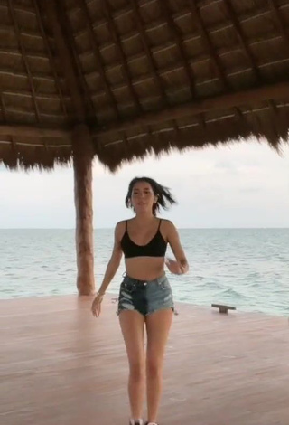 1. Sweetie Dominik Elizabeth Reséndez Robledo in Black Bikini Top in the Sea
