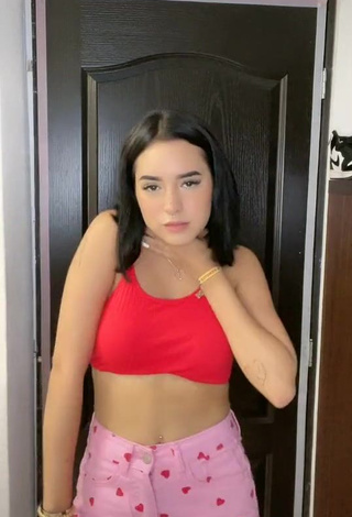 3. Sweet Dominik Elizabeth Reséndez Robledo in Cute Red Crop Top