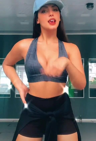 1. Amazing Isa Pinheiro Shows Cleavage in Hot Grey Sport Bra