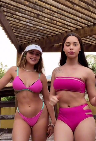 1. Sweetie Carol Nunes Shows Cleavage in Pink Bikini