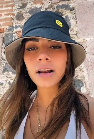Captivating Manu Barrios Shows Cleavage in White Bikini Top