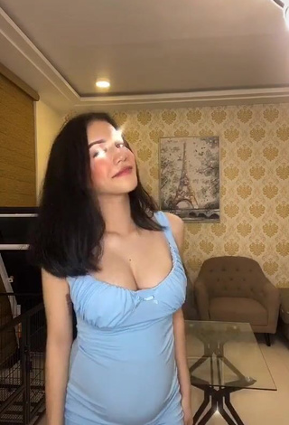 3. Erotic Charisse Galang Shows Cleavage in Blue Dress