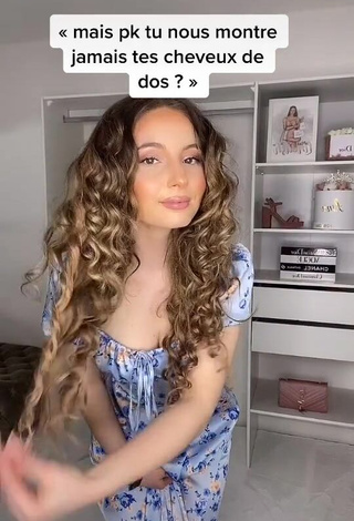 1. Irresistible Lina Selma Shows Cleavage in Floral Dress