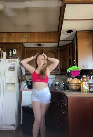 Erotic Caitlyn Cohen in Red Crop Top