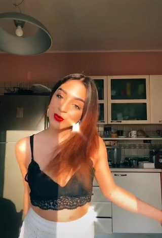 1. Beautiful Cora & Marilù Shows Cleavage in Sexy Black Crop Top