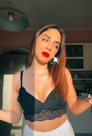 Beautiful Cora & Marilù Shows Cleavage in Sexy Black Crop Top