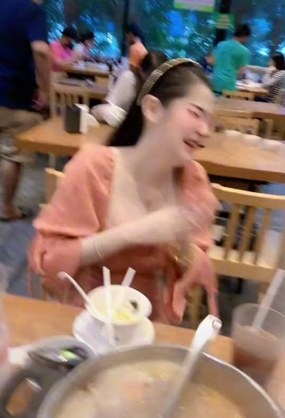 3. Erotic Nuntida Chuangchoo Shows Cleavage in Beige Dress