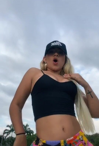 Chantall Pizzino Looks Fine in Black Crop Top
