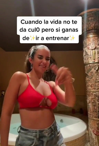 3. Hottie Laia Fidalgo Vega Shows Cleavage in Red Bikini Top