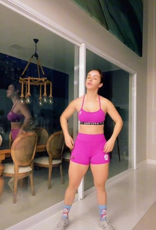 1. Pretty juhvellegas Shows Cleavage in Purple Crop Top