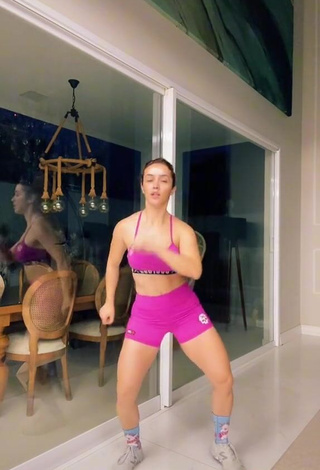 Pretty juhvellegas Shows Cleavage in Purple Crop Top
