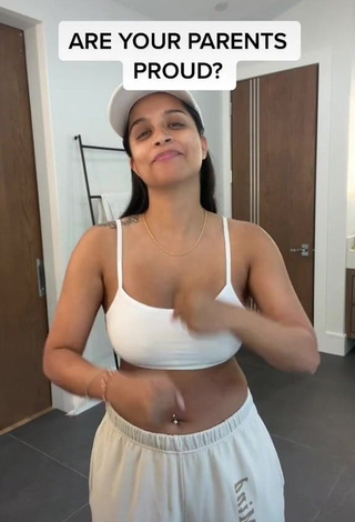 Erotic Lilly Singh Shows Cleavage in White Crop Top