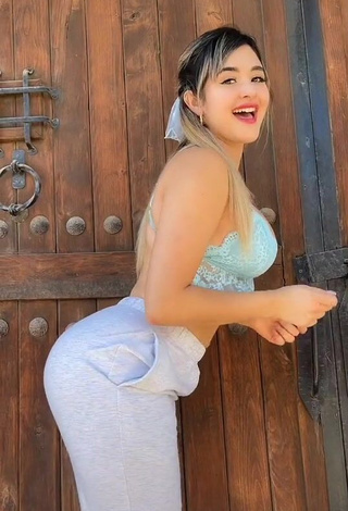 1. Hot Sharon Shirley Shows Cleavage in Blue Bra