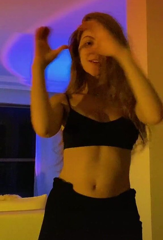 3. Captivating Sarah Poncio Shows Cleavage in Black Crop Top while doing Belly Dance and Bouncing Boobs