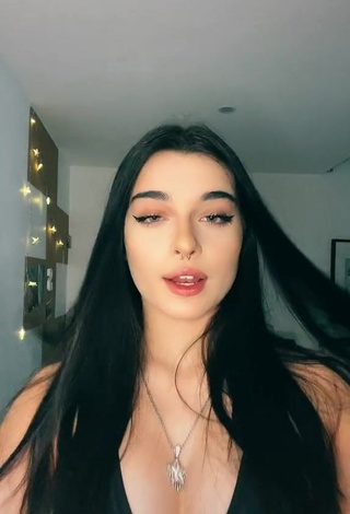 Erotic Sofia Crisafulli Shows Cleavage in Black Bikini Top
