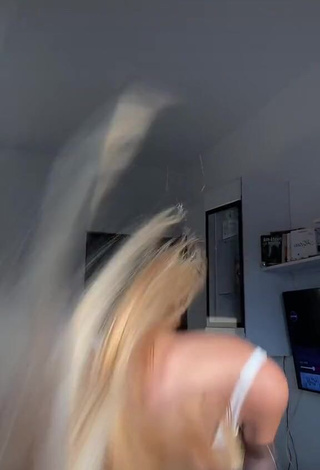 Irresistible Alexa Shows Cleavage in White Bodysuit