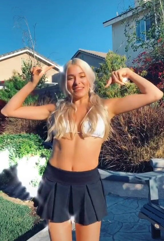 Cute Bella Martinez in White Bikini Top