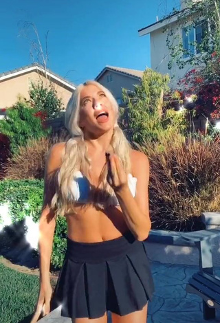 3. Cute Bella Martinez in White Bikini Top