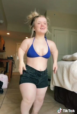 3. Irresistible Cassandra Mae Davis Shows Cleavage in Blue Bikini Top and Bouncing Breasts