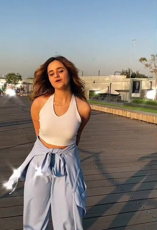 Erotic Dana Chehab in White Crop Top