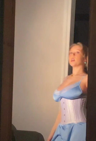 1. Cute Emily_kyte Shows Cleavage in Blue Dress