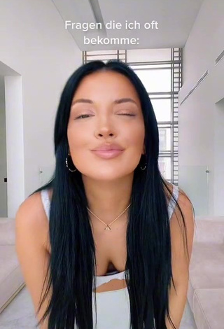 1. Irresistible Enisa Bukvic Shows Cleavage in White Crop Top and Bouncing Boobs