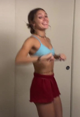 1. Cute Abby Fenwick Shows Cleavage in Blue Bikini Top