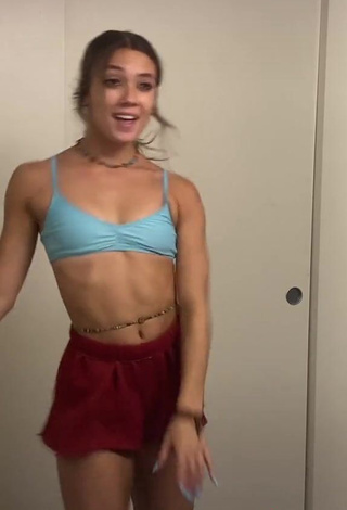 3. Cute Abby Fenwick Shows Cleavage in Blue Bikini Top
