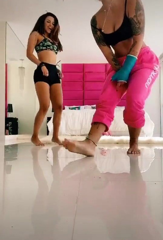 Lovely Gabily Shows Cleavage in Crop Top and Bouncing Boobs