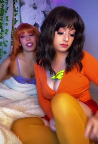 1. Captivating Hauntedhostess in Yellow Stockings and Bouncing Boobs