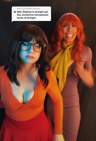 1. Sweet Hauntedhostess Shows Cleavage