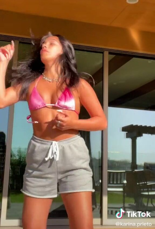 Sweetie Karina Prieto Shows Cleavage in Bikini Top and Bouncing Tits