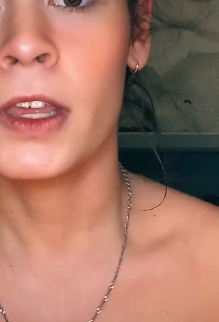 3. Erotic Margaux Letellier Shows Cleavage in Beige Crop Top and Bouncing Boobs