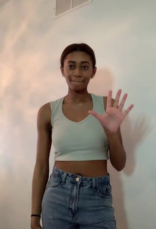 Erotic Phoebe Hines in White Crop Top