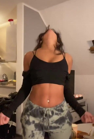 Dazzling Sabrine Khan in Inviting Black Crop Top and Bouncing Boobs