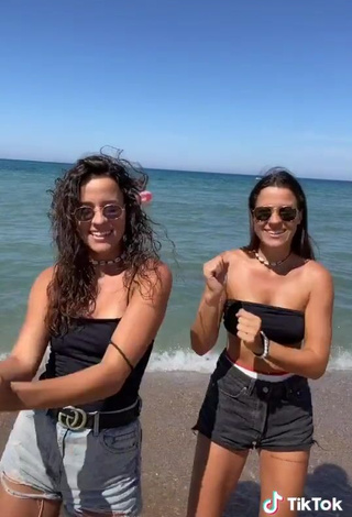 Irresistible Suzie & Reni in Shorts at the Beach
