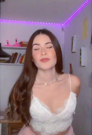 1. Erotic Vicky Roma Shows Cleavage in White Crop Top