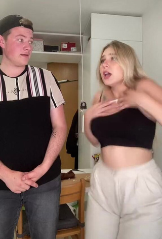1. Cute Vika in Black Crop Top