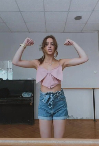 3. Irresistible Anna Lazarevic in Pink Crop Top