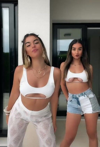 1. Sweetie Faina Insense Punzano in White Crop Top (Underboob)